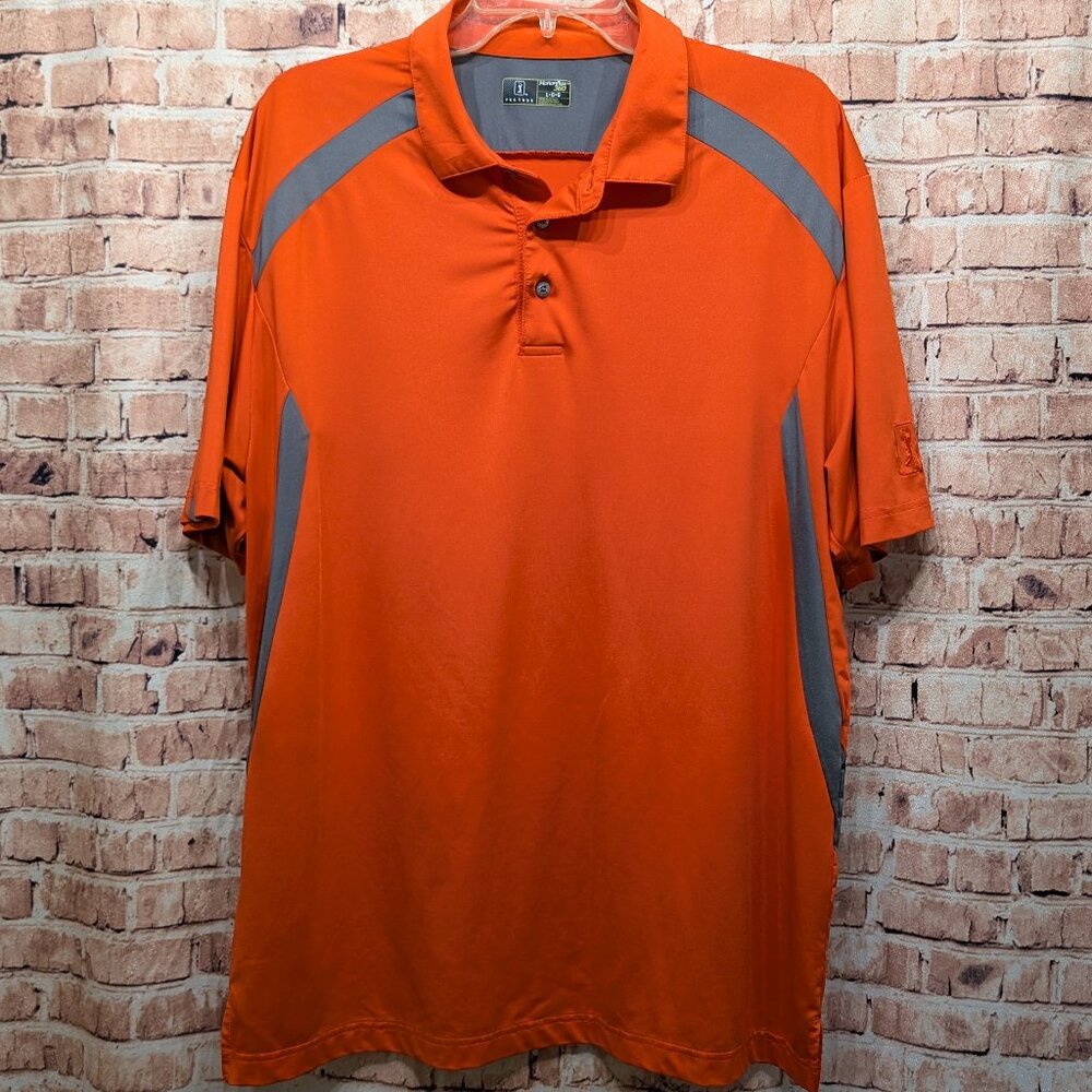 PGA Tour Polo Motionflux 360 Orange/Gray Size Large